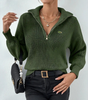 Modern Zip-Neck Knit Top - Clearance Sale