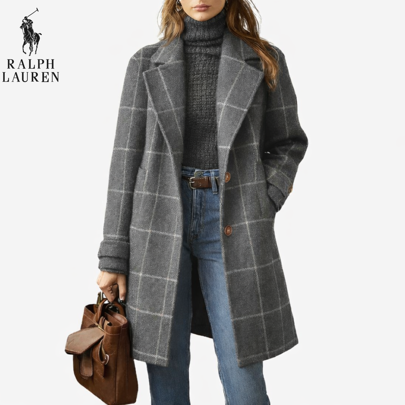 Timeless Checkered Wool Coat || Clearance Sale