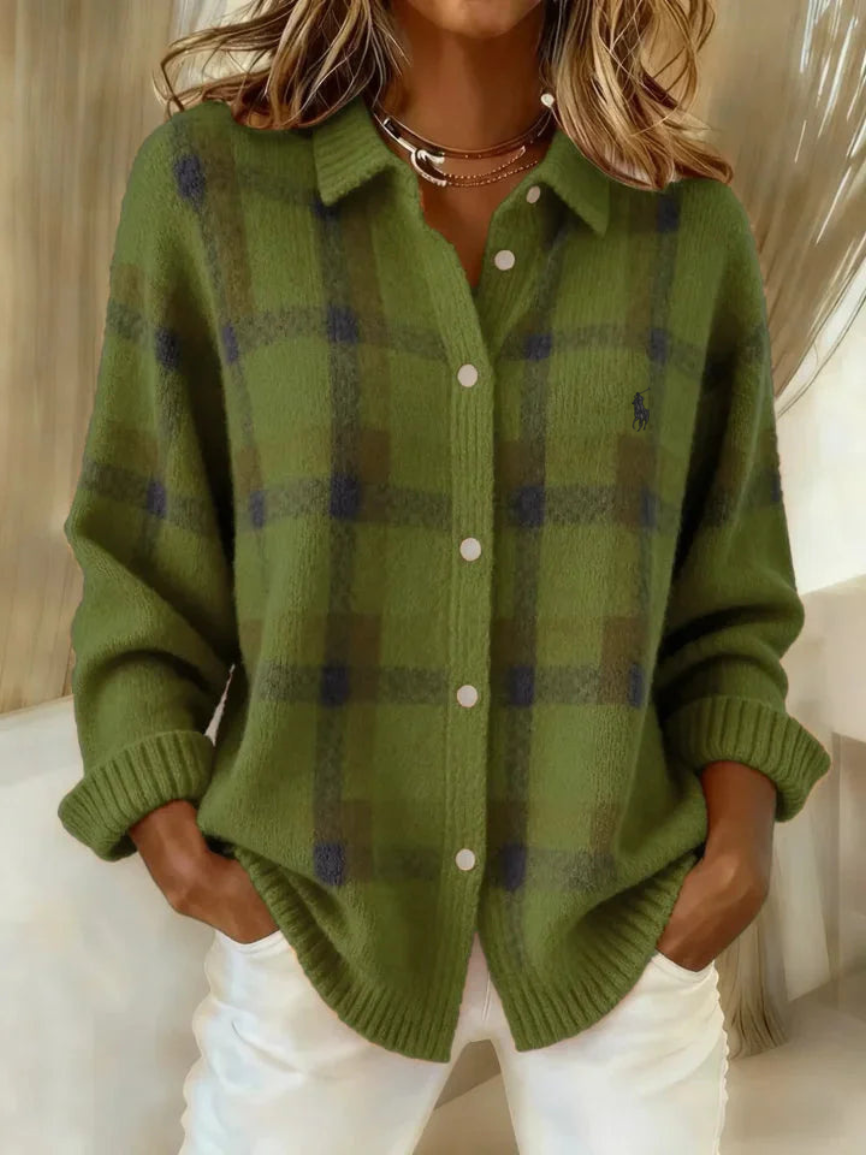 Classic Check Knit Button-Down Cardigan - Clearance Sale