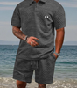 Textured Polo & Shorts Set — Clearance Sale