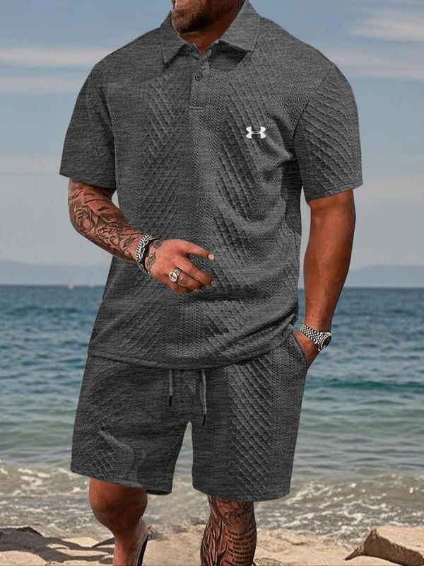Textured Polo & Shorts Set — Clearance Sale