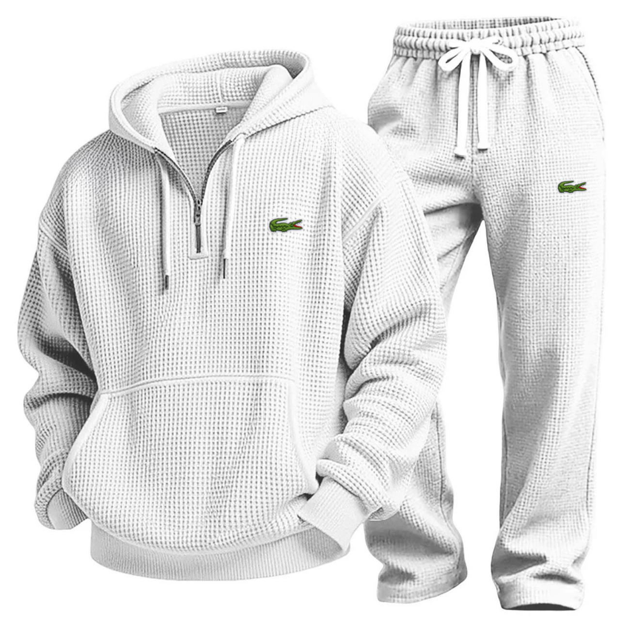 Waffle-Knit Performance Hoodie Jogger Set