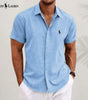 Linen Blend Short-Sleeve Shirt — Clearance Sale