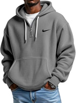 NK - Men's Loose Waffle Half-Zip Hooded Sweatshirt