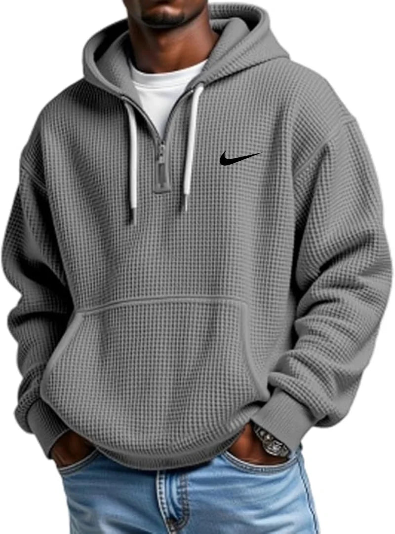 NK - Men's Loose Waffle Half-Zip Hooded Sweatshirt