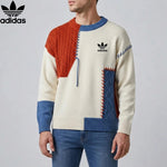 Retro Geometric Color Block Sweater