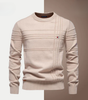 Men’s Textured Stripe Crew-Neck Sweater