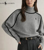 Elegant Contrast Knit Turtleneck Sweater