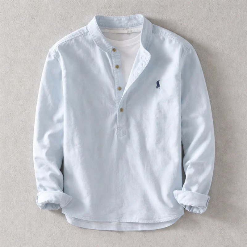 Premium Japanese Linen Henley Shirt — Clearance Sale
