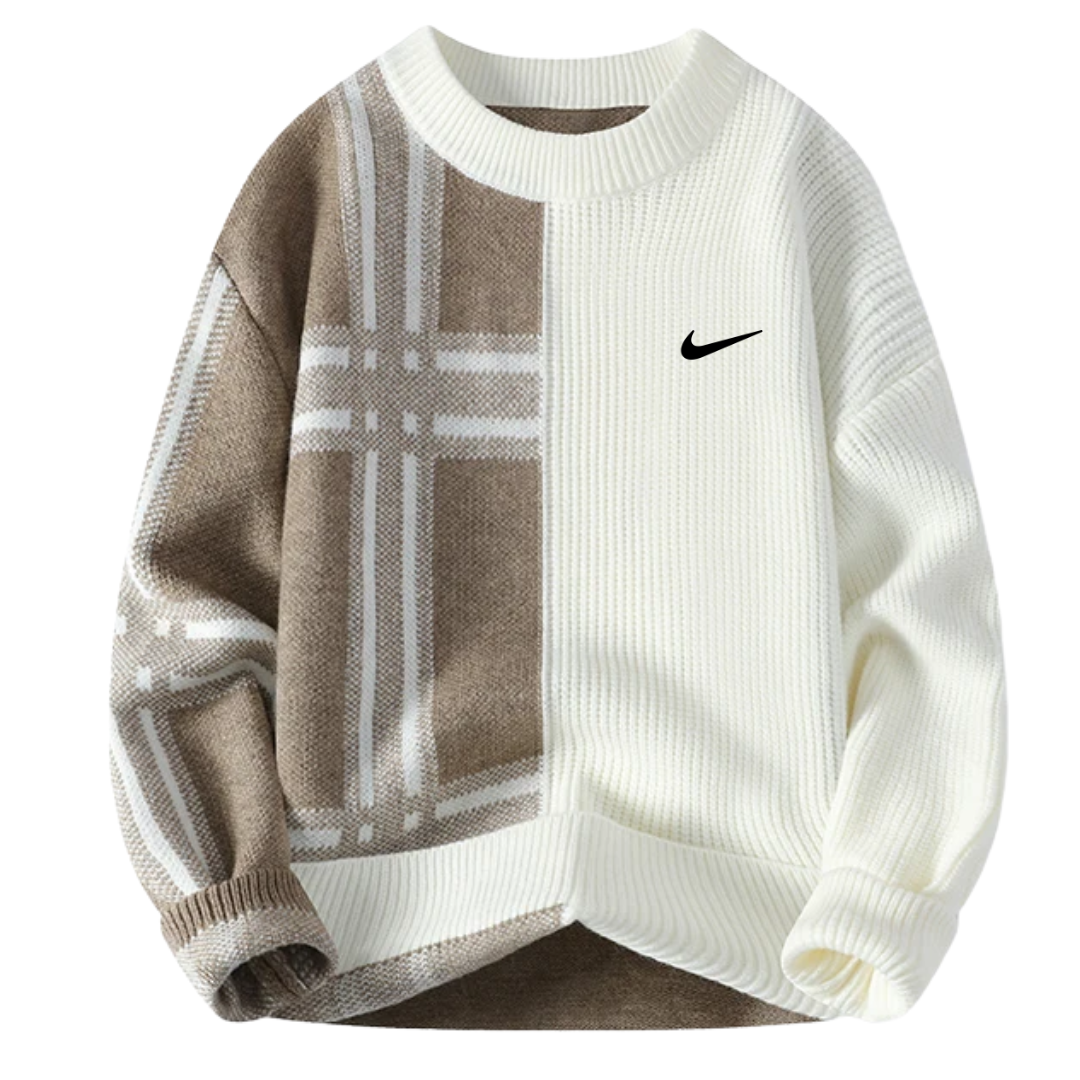 Men’s Contrast Panel Crew Sweater