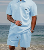 Textured Polo & Shorts Set — Clearance Sale