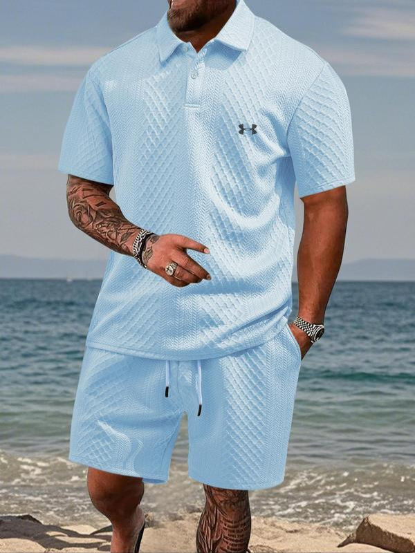 Textured Polo & Shorts Set — Clearance Sale