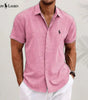 Linen Blend Short-Sleeve Shirt — Clearance Sale
