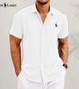 Linen Blend Short-Sleeve Shirt — Clearance Sale