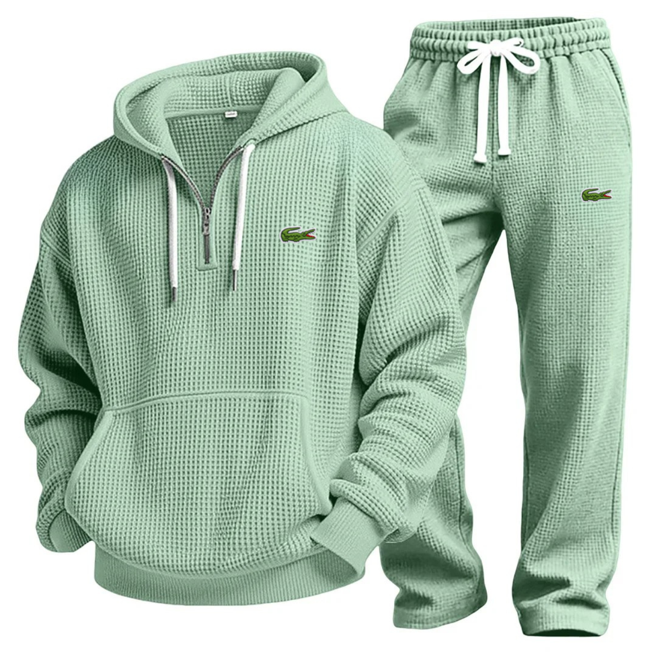 Waffle-Knit Performance Hoodie Jogger Set