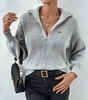 Modern Zip-Neck Knit Top - Clearance Sale