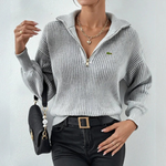 Modern Zip-Neck Knit Top - Clearance Sale