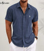 Linen Blend Short-Sleeve Shirt — Clearance Sale