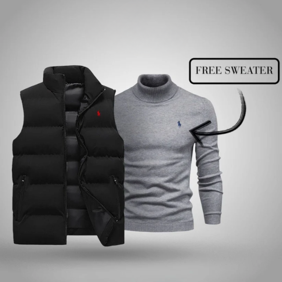 Classic Padded Vest + Free Turtleneck Sweater