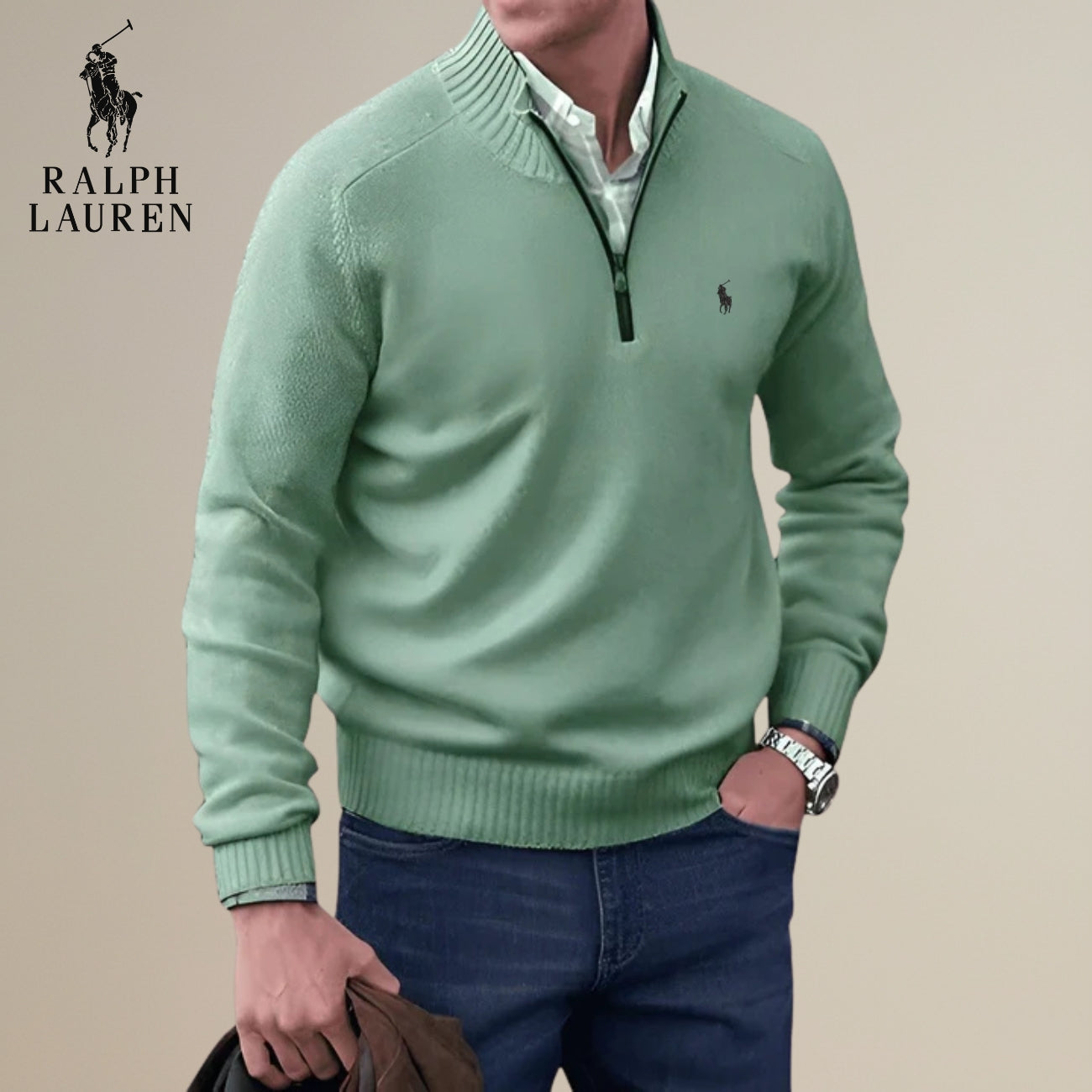 Knitted Half-Zip Sweater || Clearance Sale