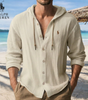 2026 Coastal Breeze Hooded Linen-Blend Shirt || Clearance Sale