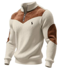 Men's Ribbed Quarter-Zip Color Block Sweater