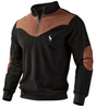 Men's Ribbed Quarter-Zip Color Block Sweater