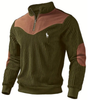 Men's Ribbed Quarter-Zip Color Block Sweater