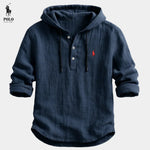 Breathable Linen-Cotton Hooded Shirt  - Clearance Sale