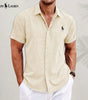 Linen Blend Short-Sleeve Shirt — Clearance Sale