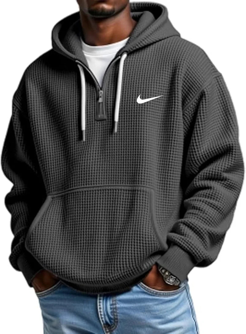 NK - Men's Loose Waffle Half-Zip Hooded Sweatshirt