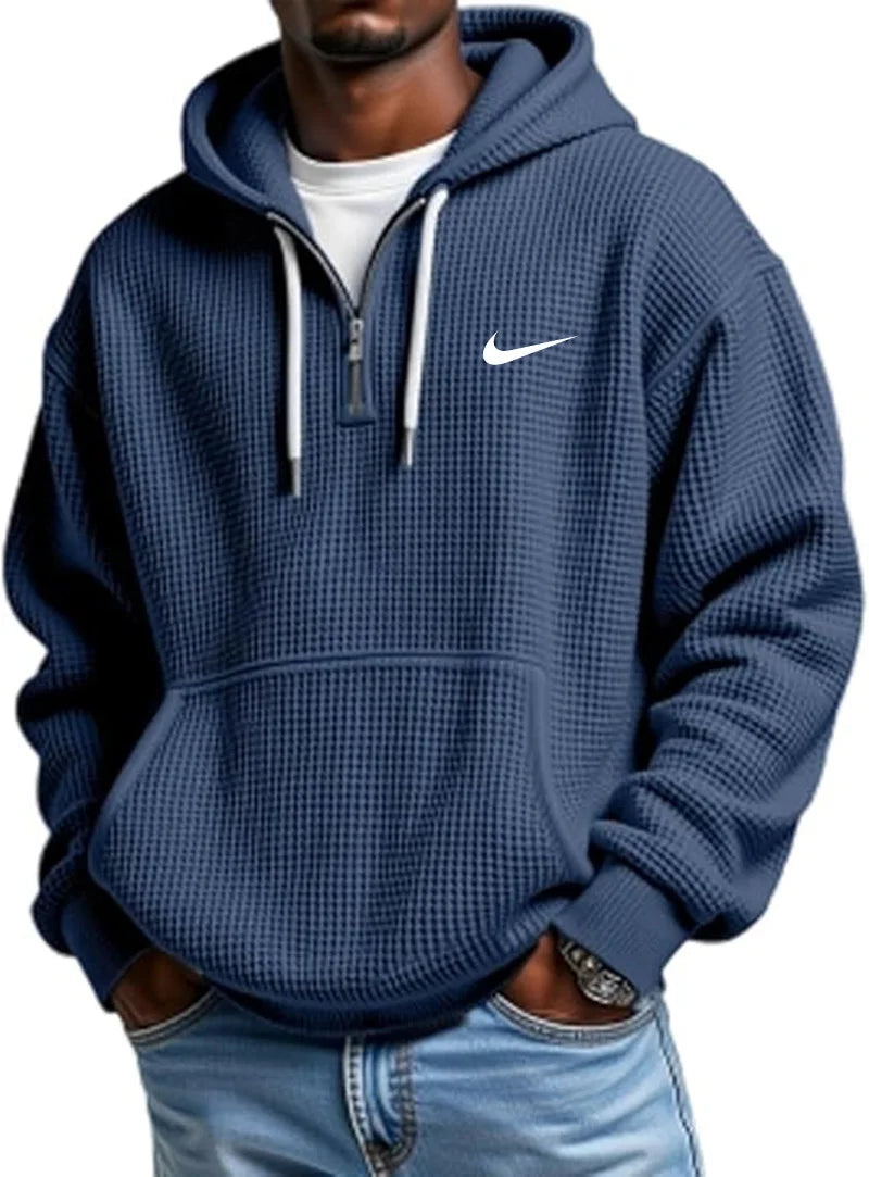 NK - Men's Loose Waffle Half-Zip Hooded Sweatshirt
