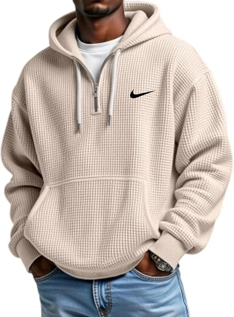 NK - Men's Loose Waffle Half-Zip Hooded Sweatshirt
