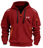 Men’s Textured Quarter-Zip Hooded Pullover
