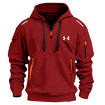 Men’s Textured Quarter-Zip Hooded Pullover