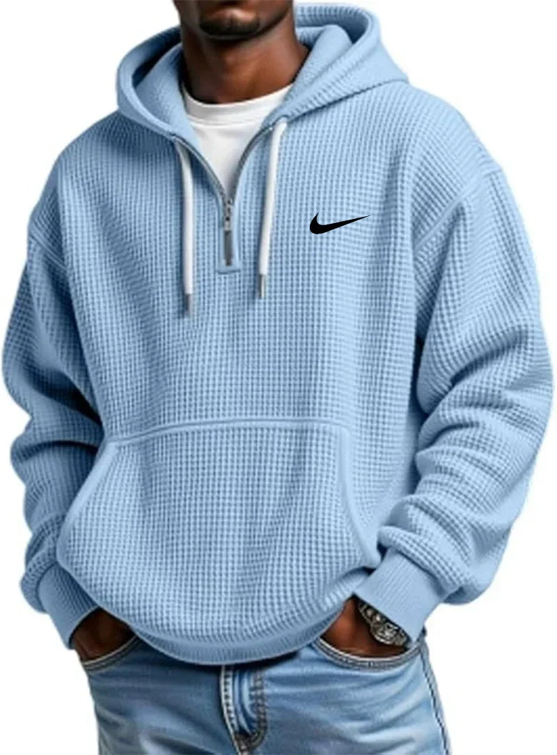 NK - Men's Loose Waffle Half-Zip Hooded Sweatshirt