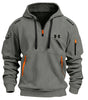 Men’s Textured Quarter-Zip Hooded Pullover