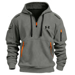 Men’s Textured Quarter-Zip Hooded Pullover