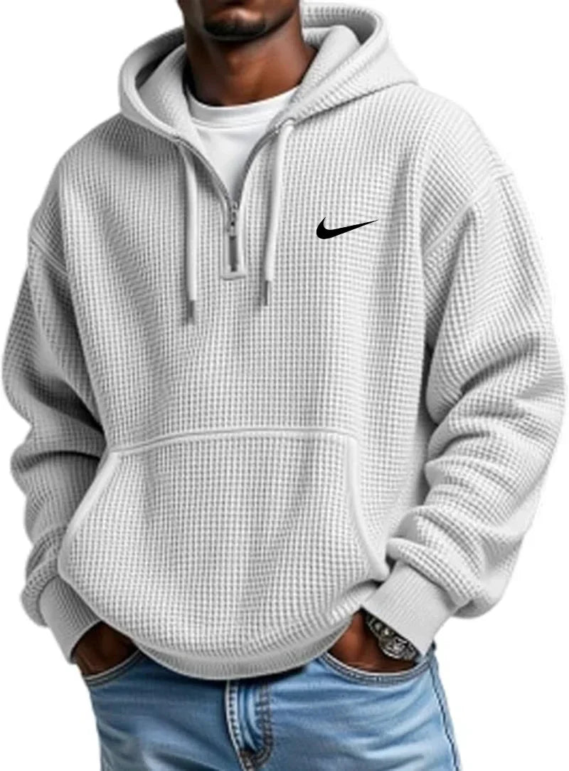 NK - Men's Loose Waffle Half-Zip Hooded Sweatshirt