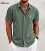Linen Blend Short-Sleeve Shirt — Clearance Sale