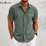 Linen Blend Short-Sleeve Shirt — Clearance Sale