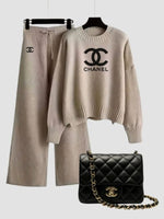 Valen Crest Knit Ensemble & Chain Bag Set