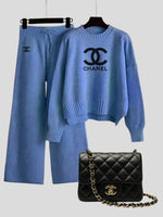 Valen Crest Knit Ensemble & Chain Bag Set