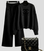 Valen Crest Knit Ensemble & Chain Bag Set